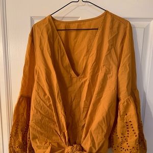 Yellow peasant shirt